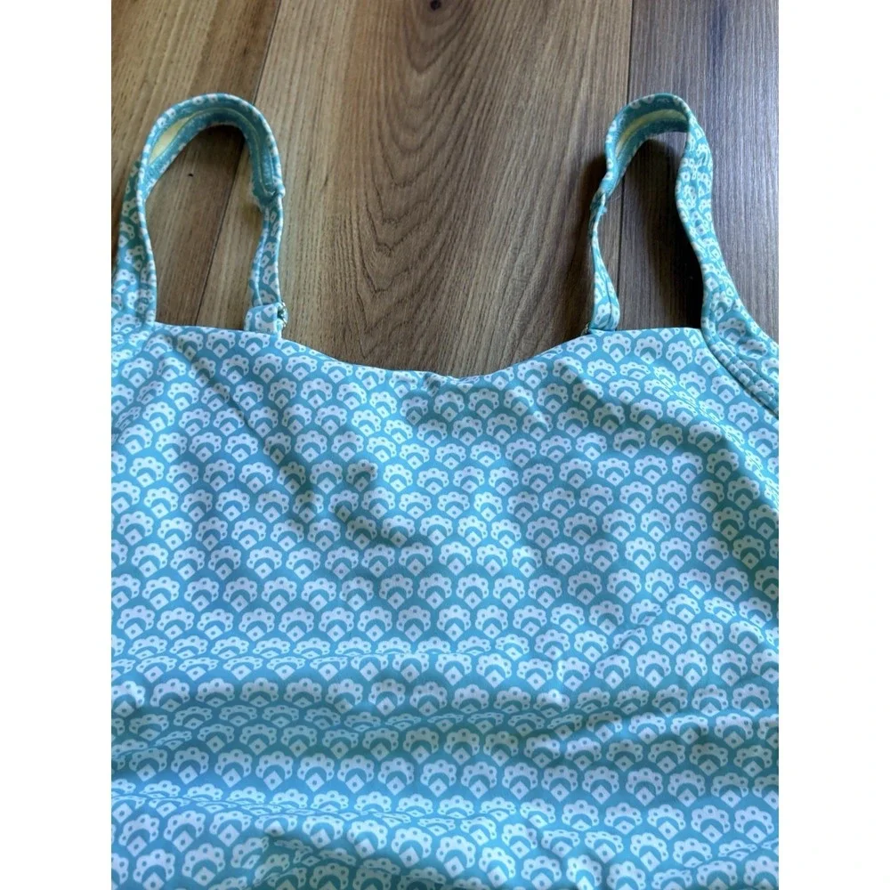 Talbots Aqua Blue Printed One-Piece Swimsuit